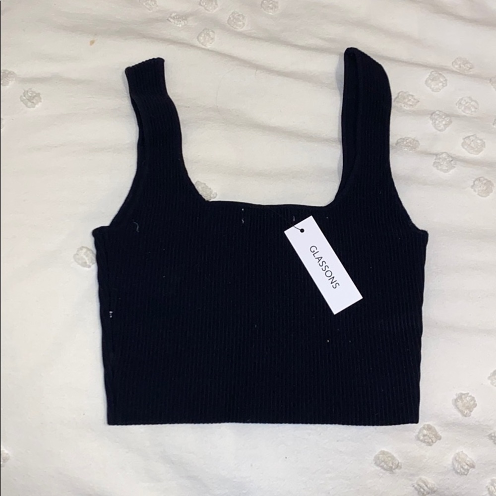 Glassons Black Ribbed Tank